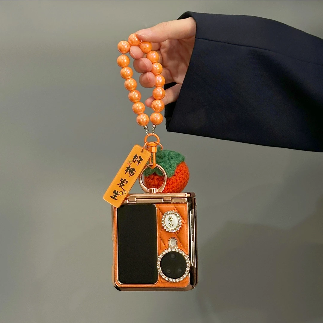 适用oppofindn3flip手机壳折叠屏爱玛橙小香风好柿发生全包保护套