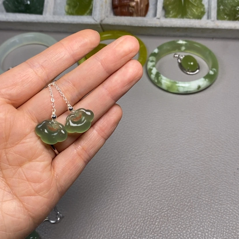 【闪购商品】蛇纹石玉未镶嵌挂件耳饰耳环项链