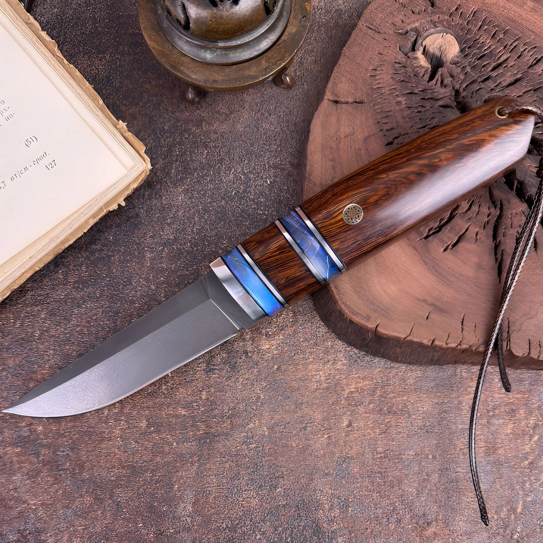 多宝阁乌兹钢镔铁雪花纹多功能刀