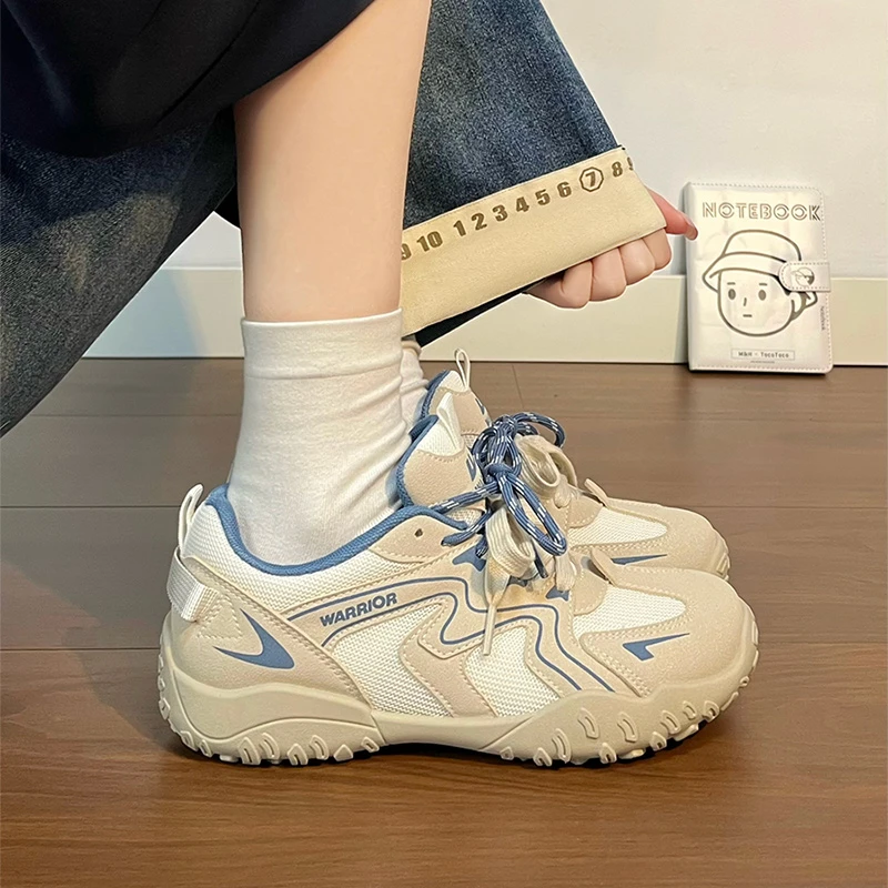 回力女鞋轻便德训鞋2025新款时尚百搭透气网面厚底小白鞋运动板鞋