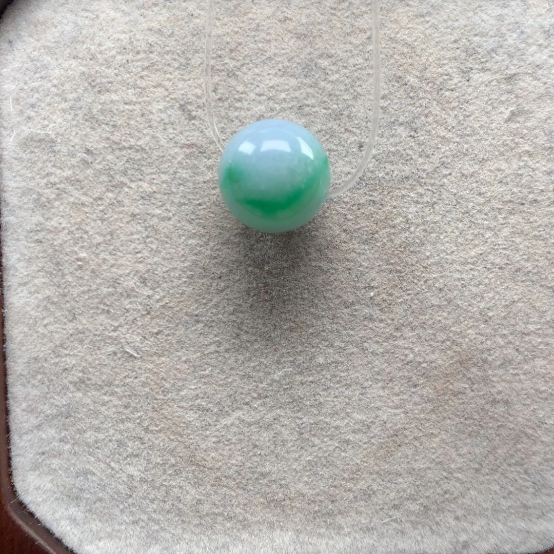 翡翠未镶嵌手链蓝底飘花12.95mm