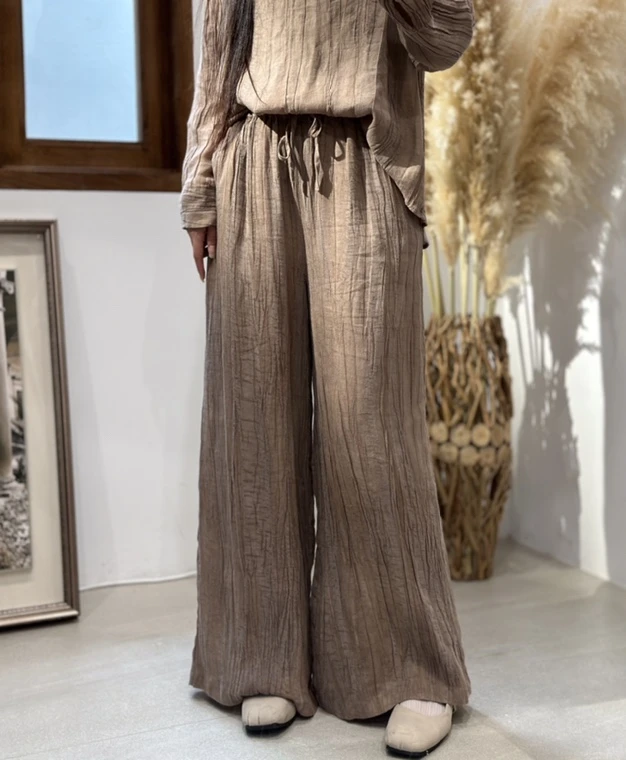 （再见时光）宽松休闲阔腿裤国风新中式时尚