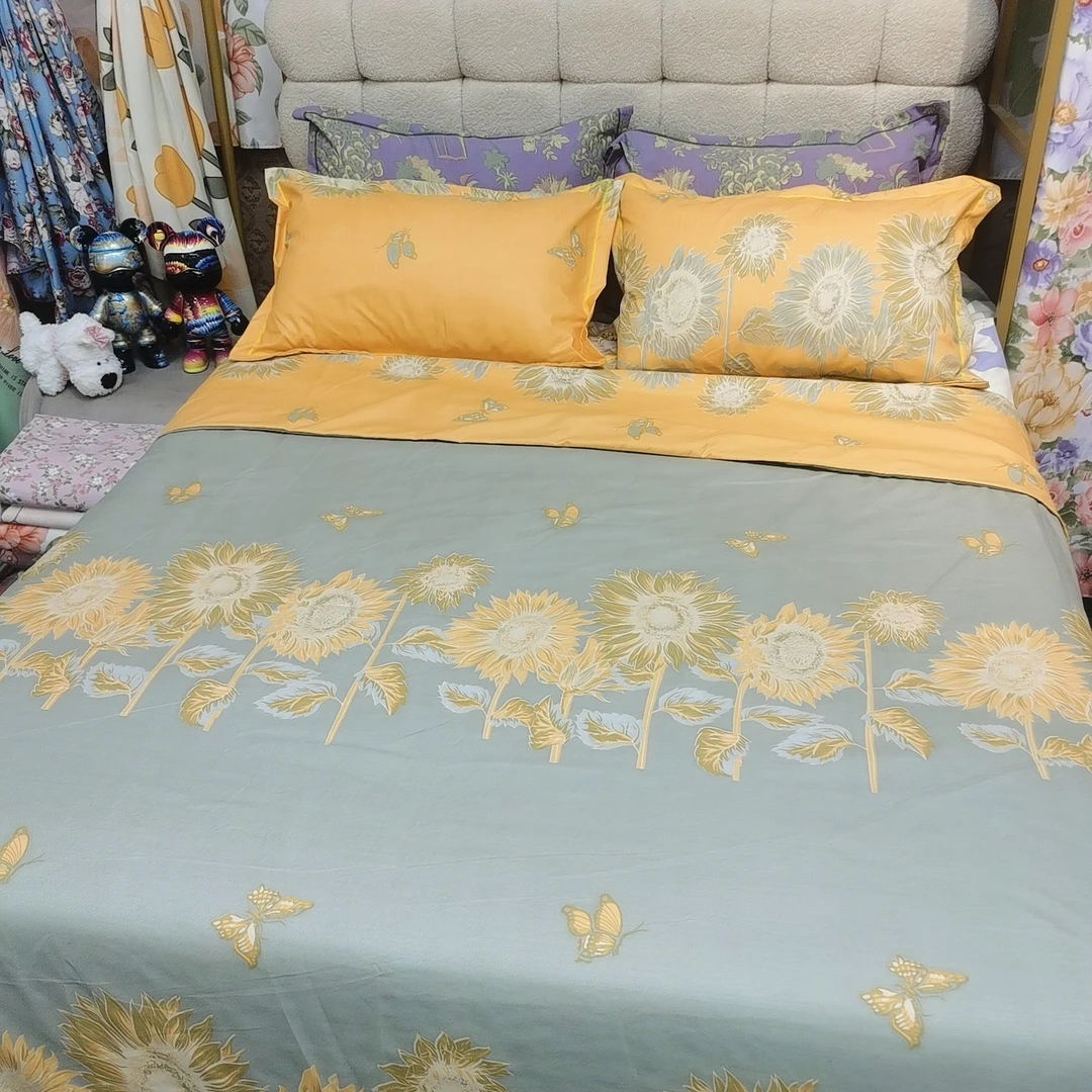 【向日葵2米床单】高支高密精梳细斜纹2*2.3床单柔软亲肤透气±5