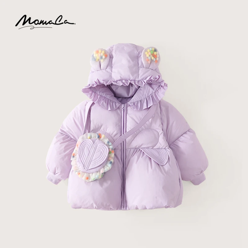 MOMOCO冬季新款女童甜美连帽保暖外套羽绒服外衣75830102047