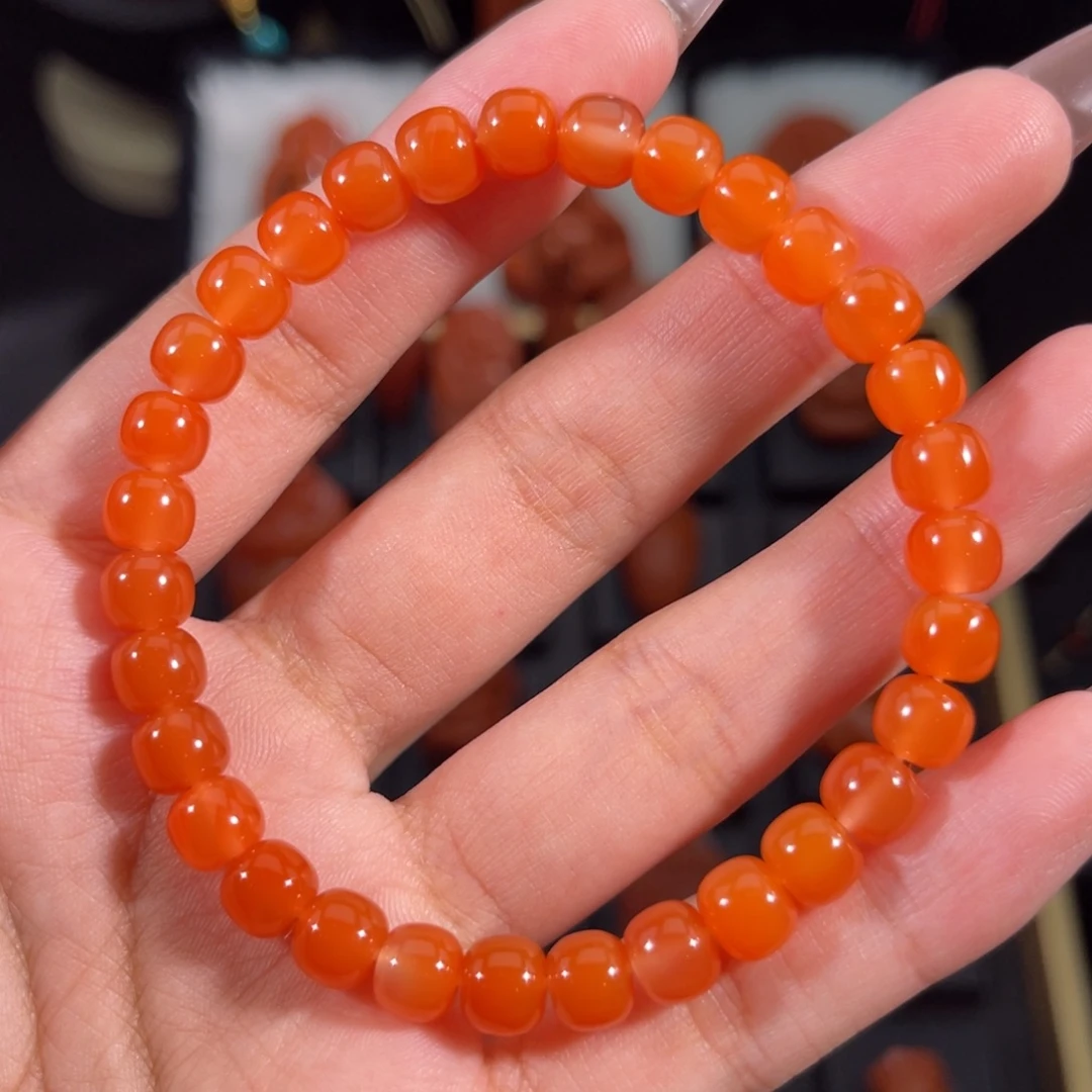 南红玛瑙未镶嵌老形手串6.9左右