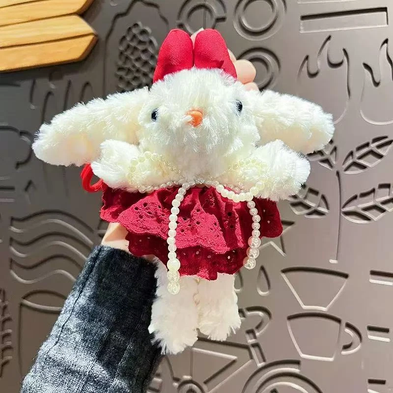 可爱垂耳兔毛绒玩具手工背包钥匙扣毛绒挂饰送女友手机挂件挂绳