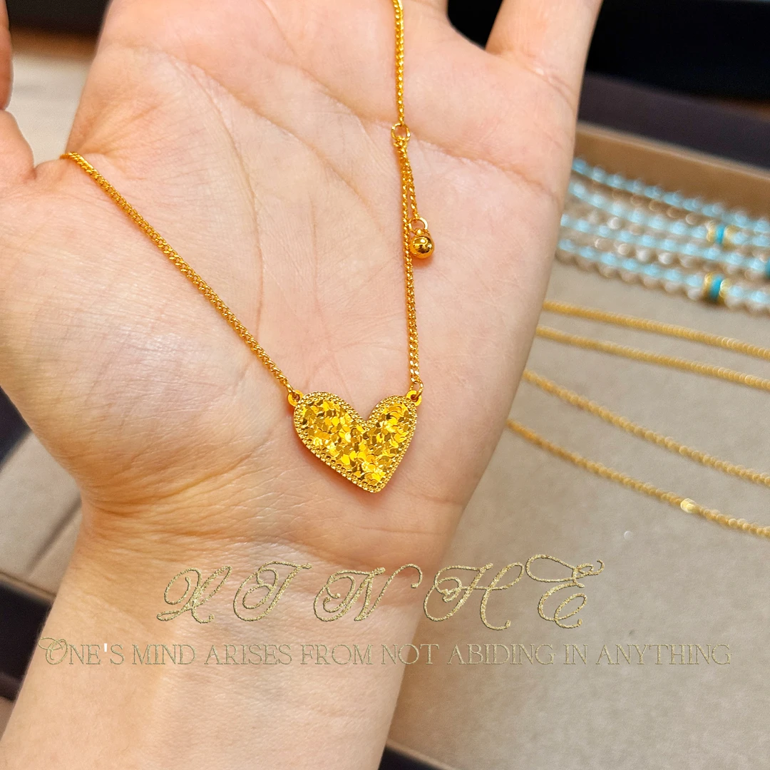 铜合金项链 b89爱心项链「幸禾」碎碎冰爱心精致美观