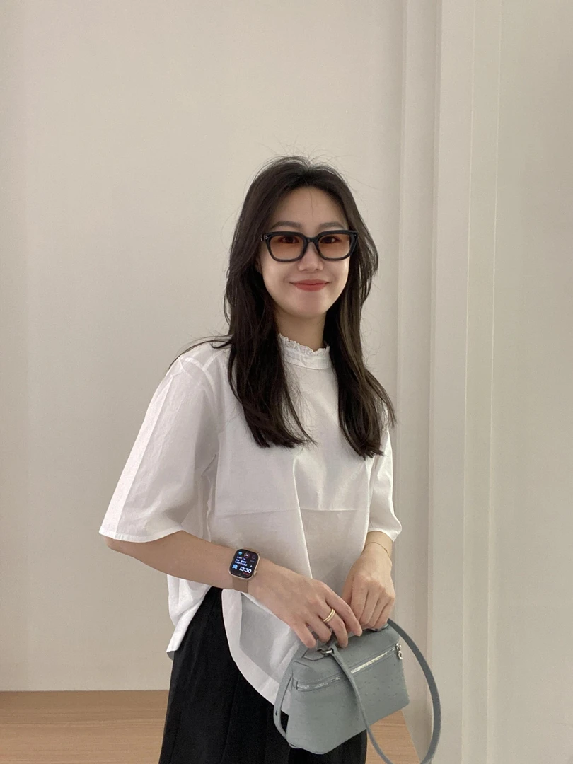 2025夏季新款白色高级感花边领口T恤短袖衬衣女百搭休闲短裤套装