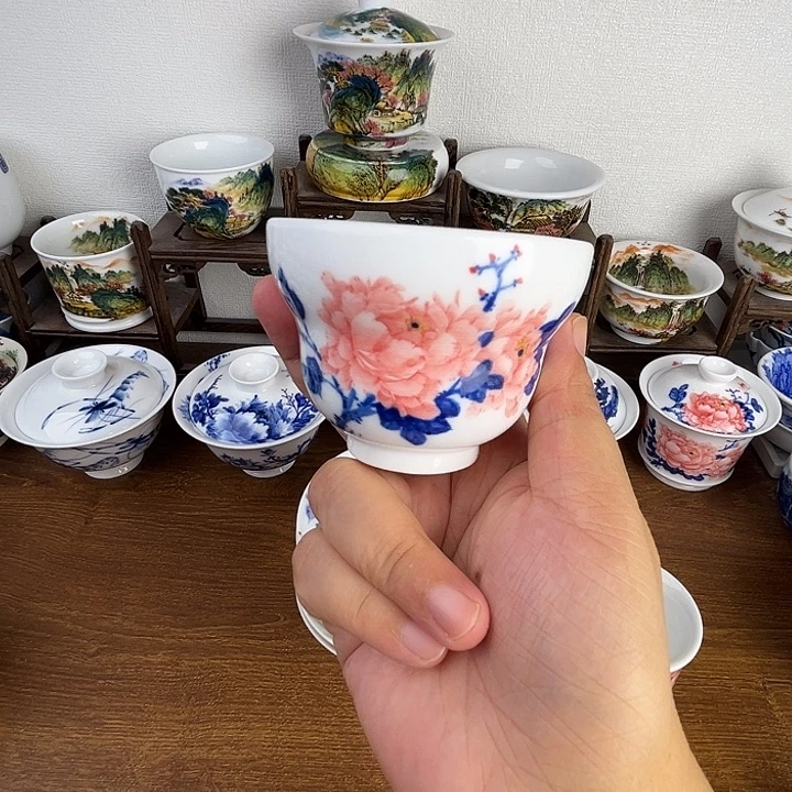 忠意堂釉下彩红牡丹微瑕不退