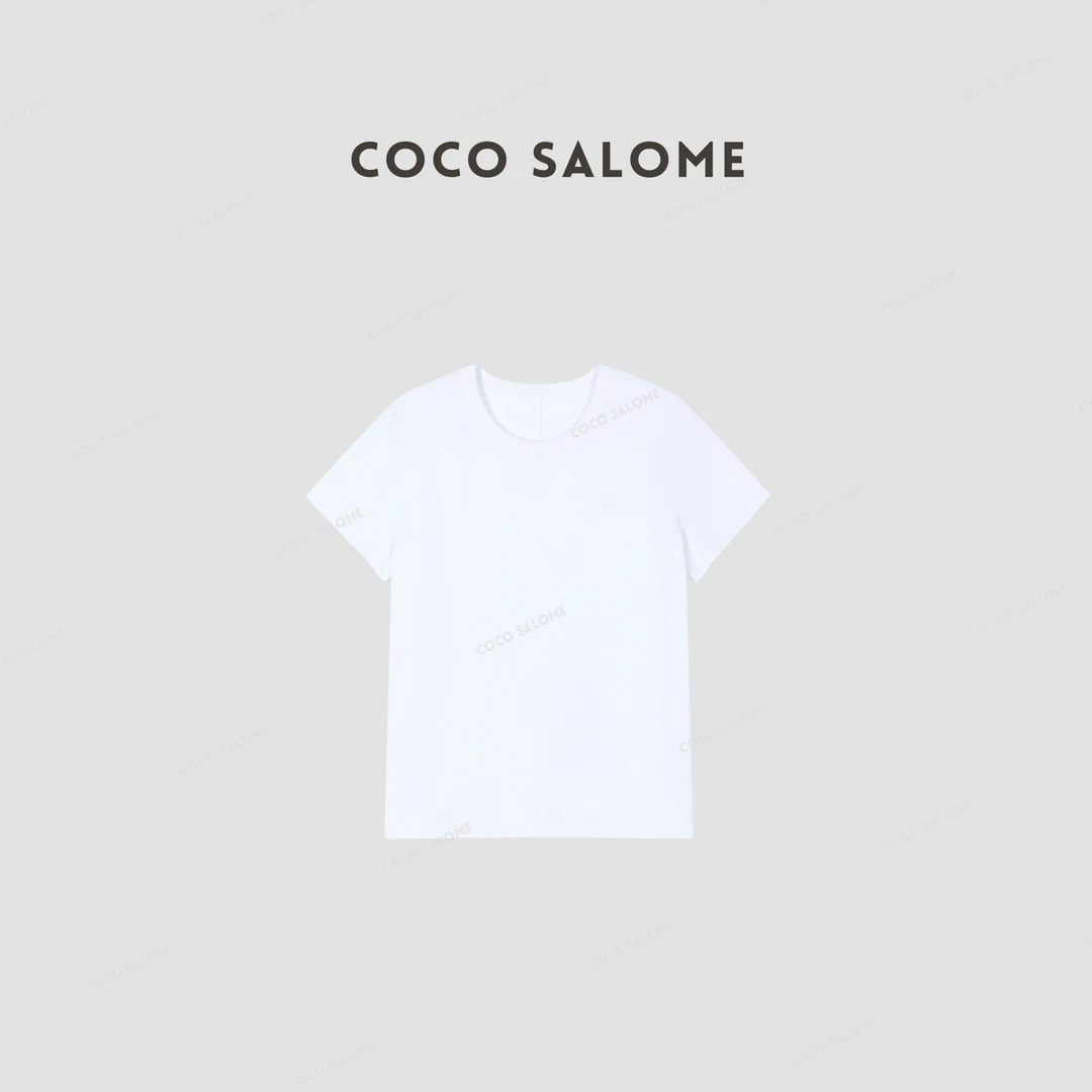 COCO SALOME⑥【小苍兰】2025春夏桑蚕丝长绒棉柔软短袖0675