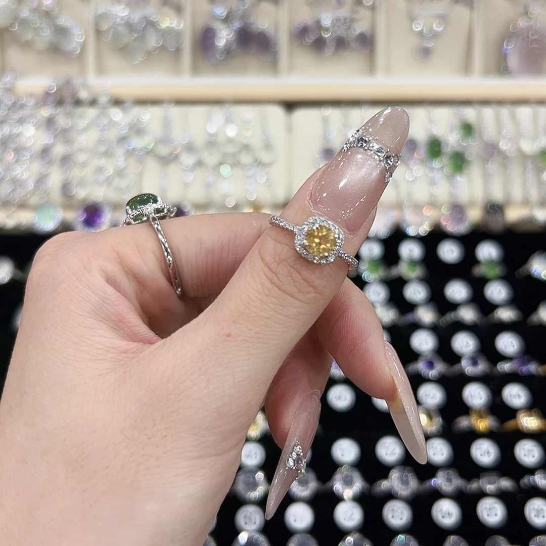 R***u戒指黄晶银S925镶嵌