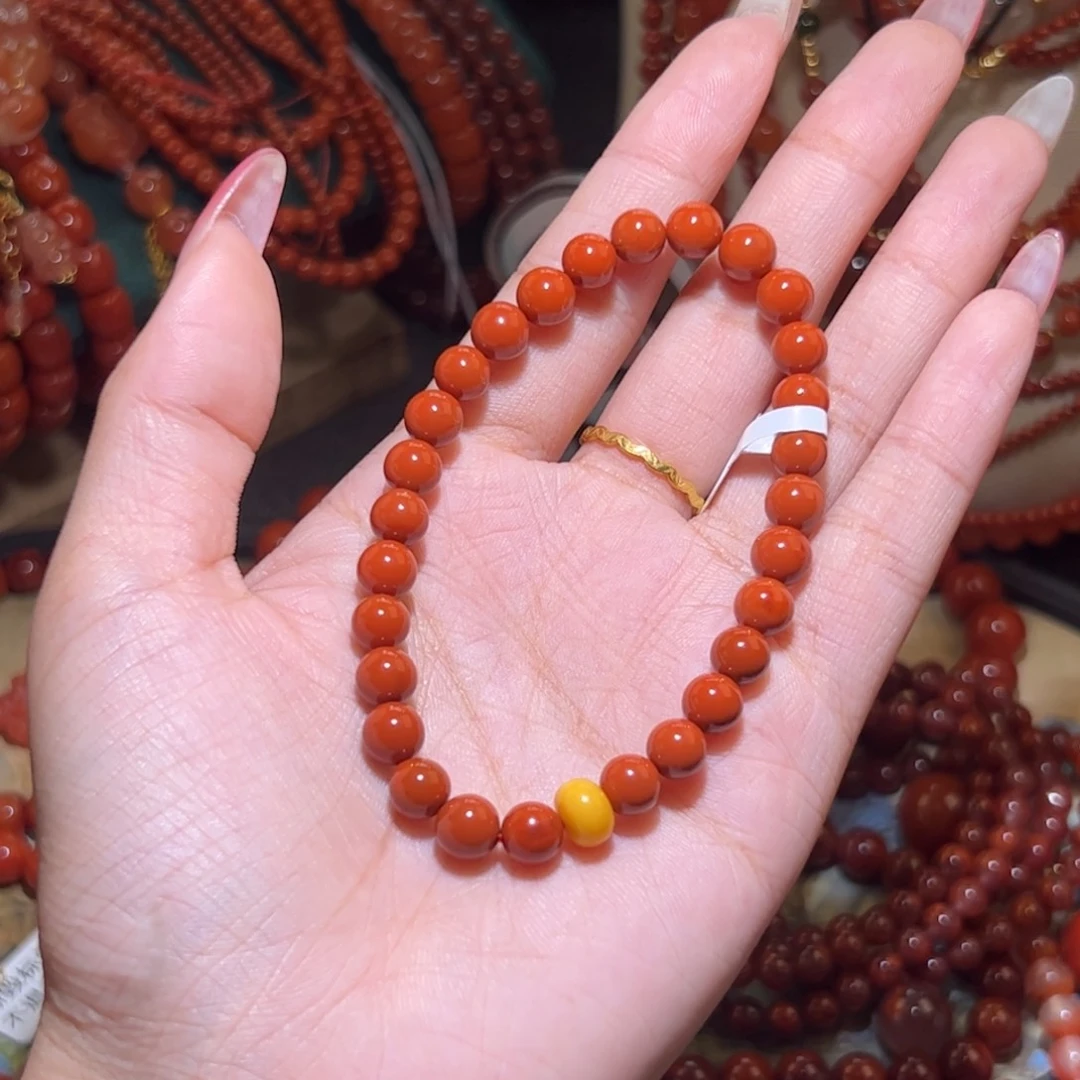 南红玛瑙未镶嵌手链6mm