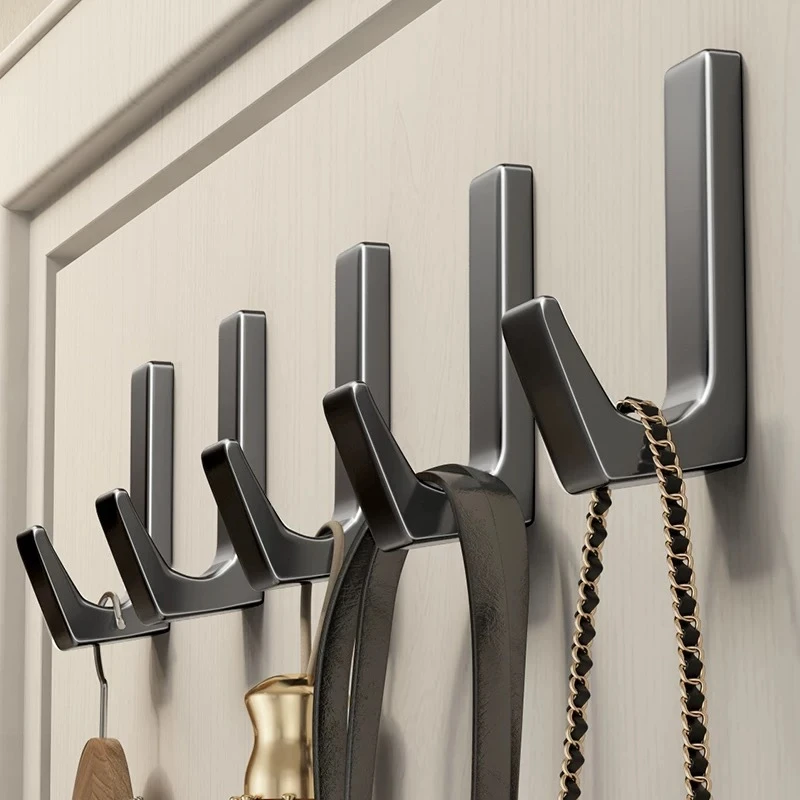 太空铝门后挂钩强力粘胶承重挂衣钩免打孔粘钩衣帽钩壁挂墙上衣钩