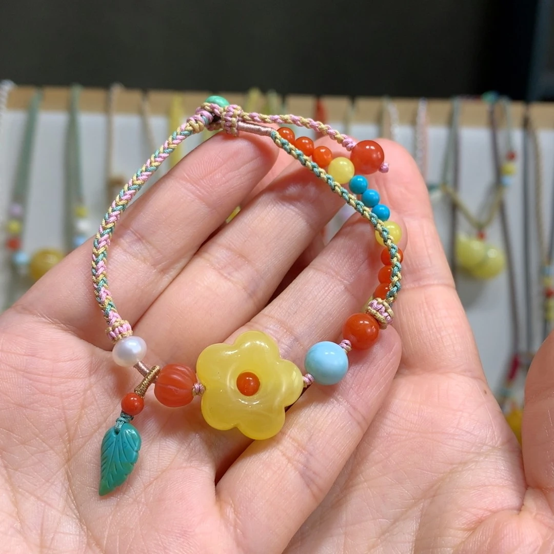 蜜蜡手链未镶嵌花