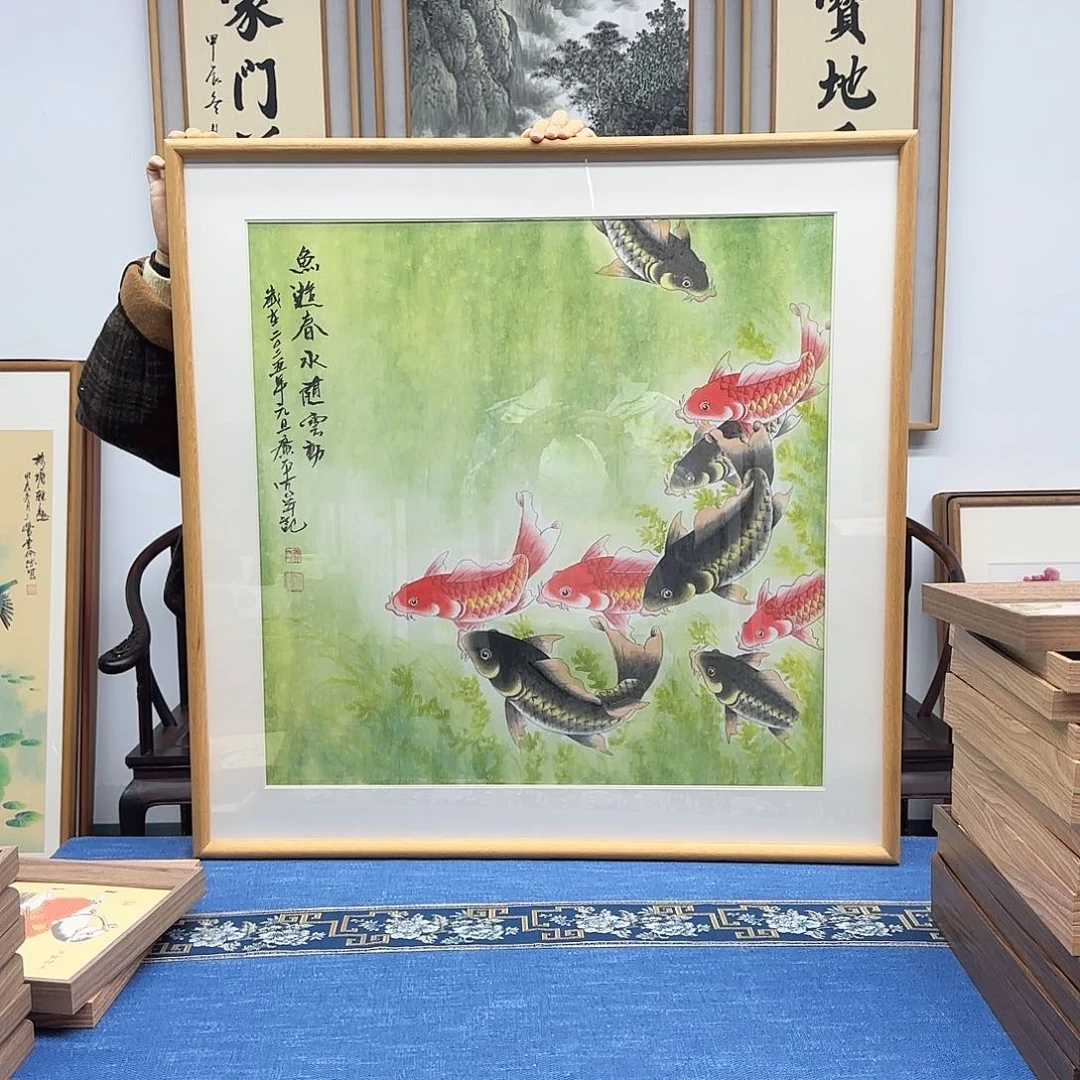 国画黄广平老师九鱼图