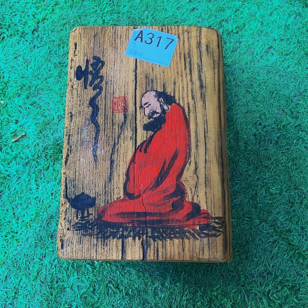 风化老门板丙烯画
