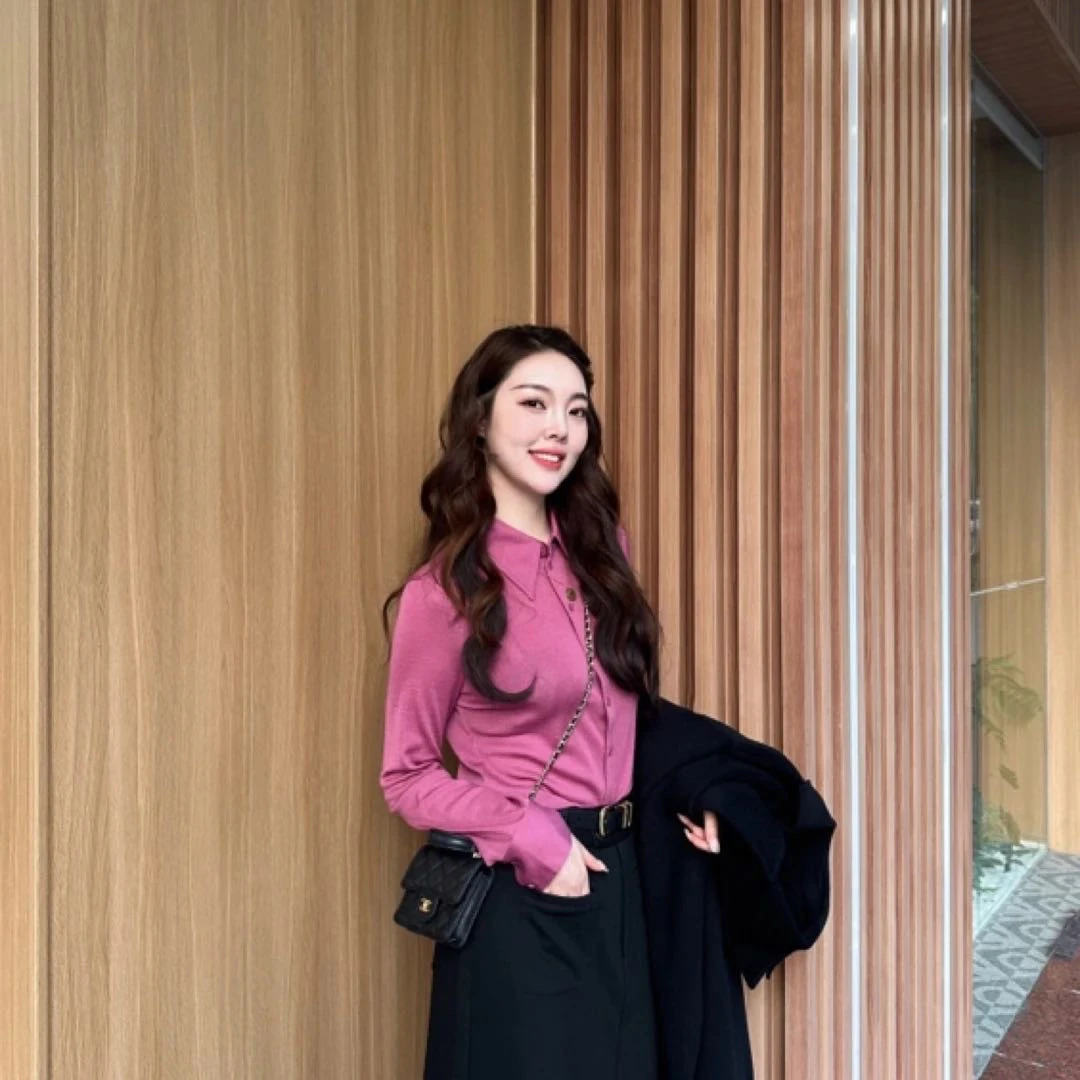 官方授权「十全十莓」长袖薄款莫代尔显白百搭气质女衬衫1301044