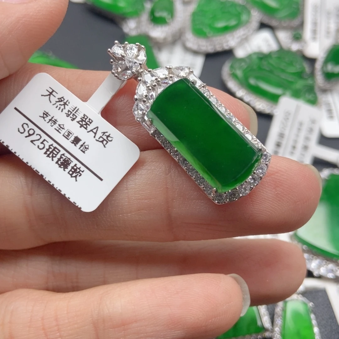 翡翠银S925镶嵌颈饰