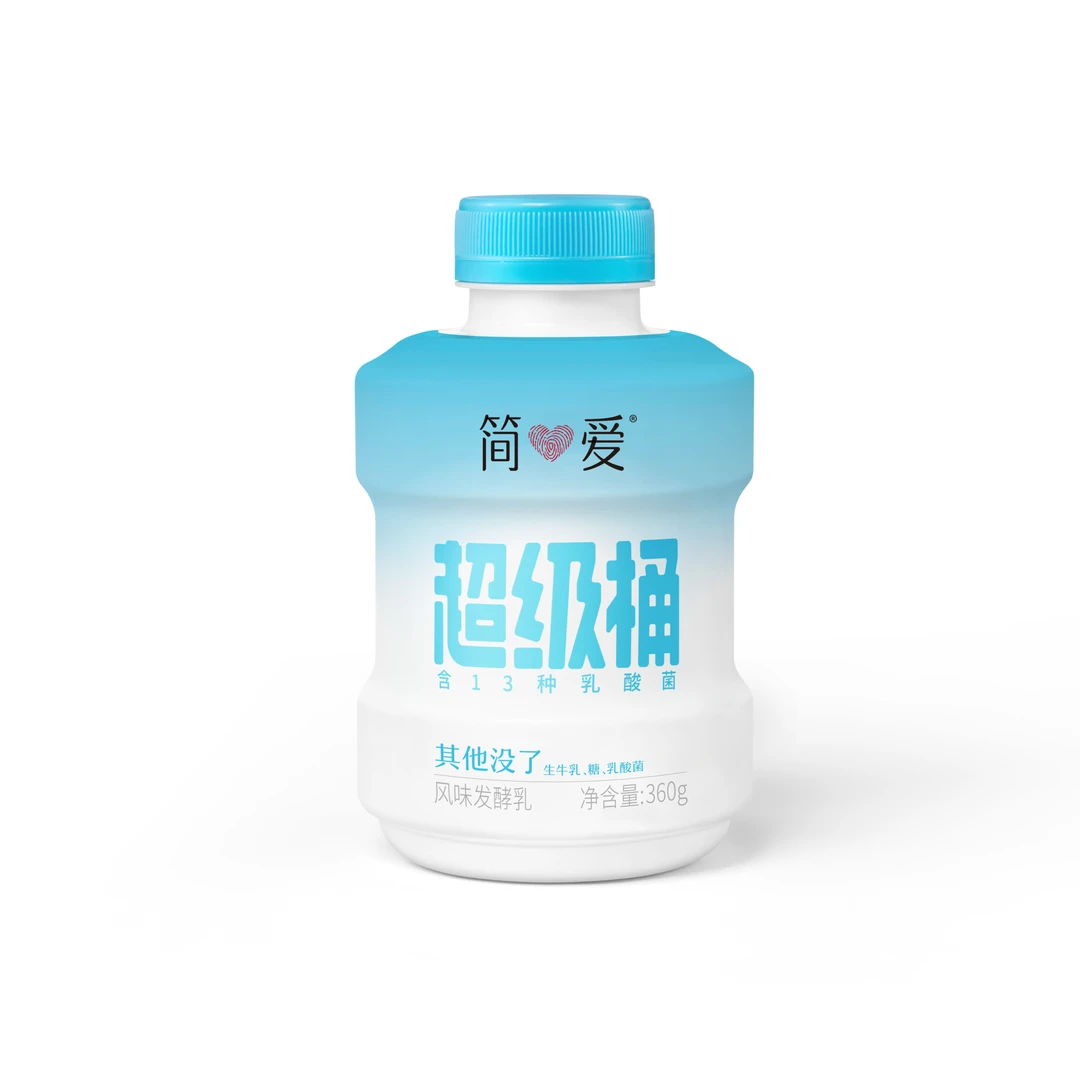 简爱超级桶原味风味发酵乳360克生牛乳奶源简单配方酸奶