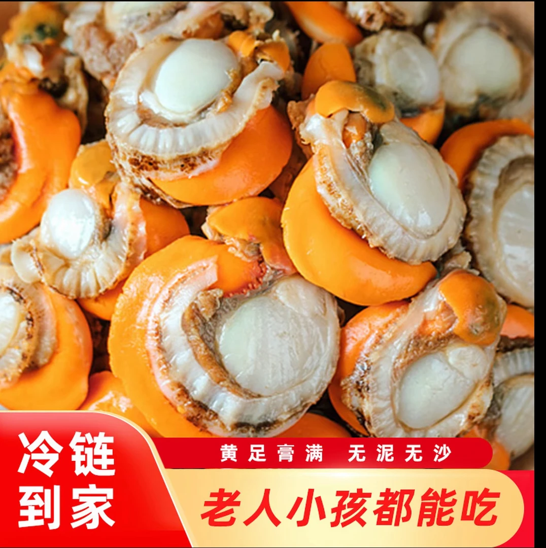 【然然推荐 新鲜捕捞速冻扇贝肉 肉质紧实 4斤(一斤60-70粒)