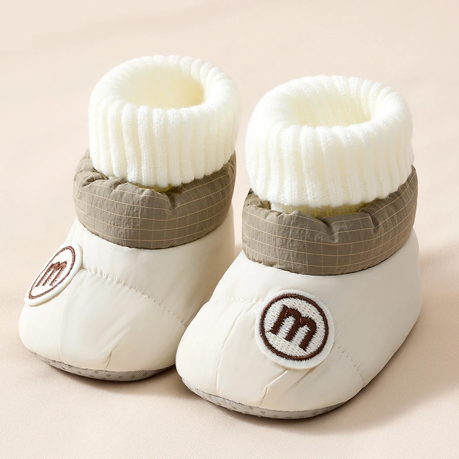 婴儿棉鞋冬季加绒加厚步前鞋小月龄男女宝宝防滑软底学步袜鞋
