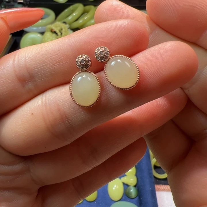 和田玉颈饰银S925镶嵌