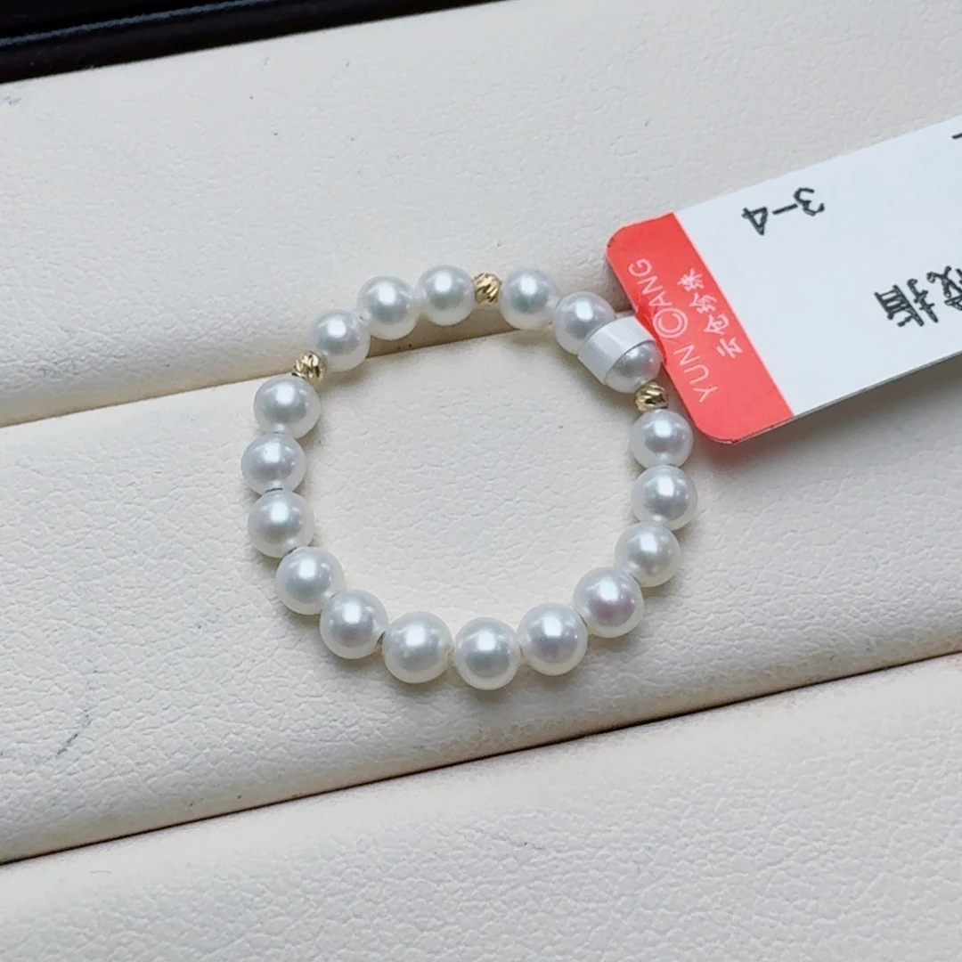 戒指18K金镶嵌淡水珍珠@@bj124