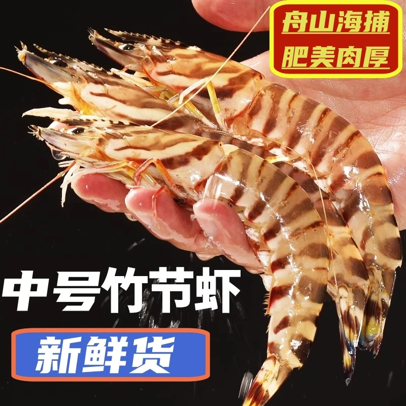 【顺丰特快】舟山野生大虾九节虾斑节虾深海船冻新鲜竹节虾