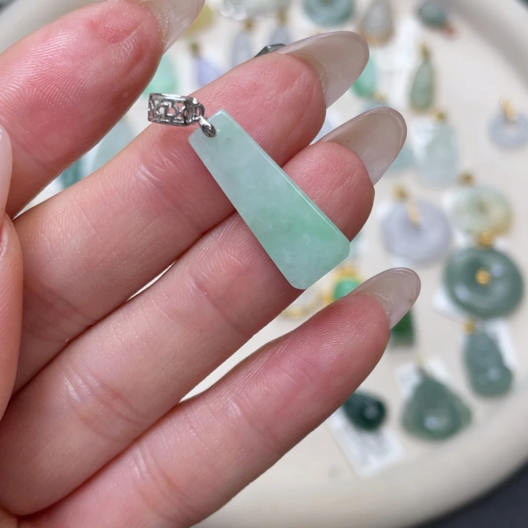 翡翠银S925镶嵌吊坠(不含链)