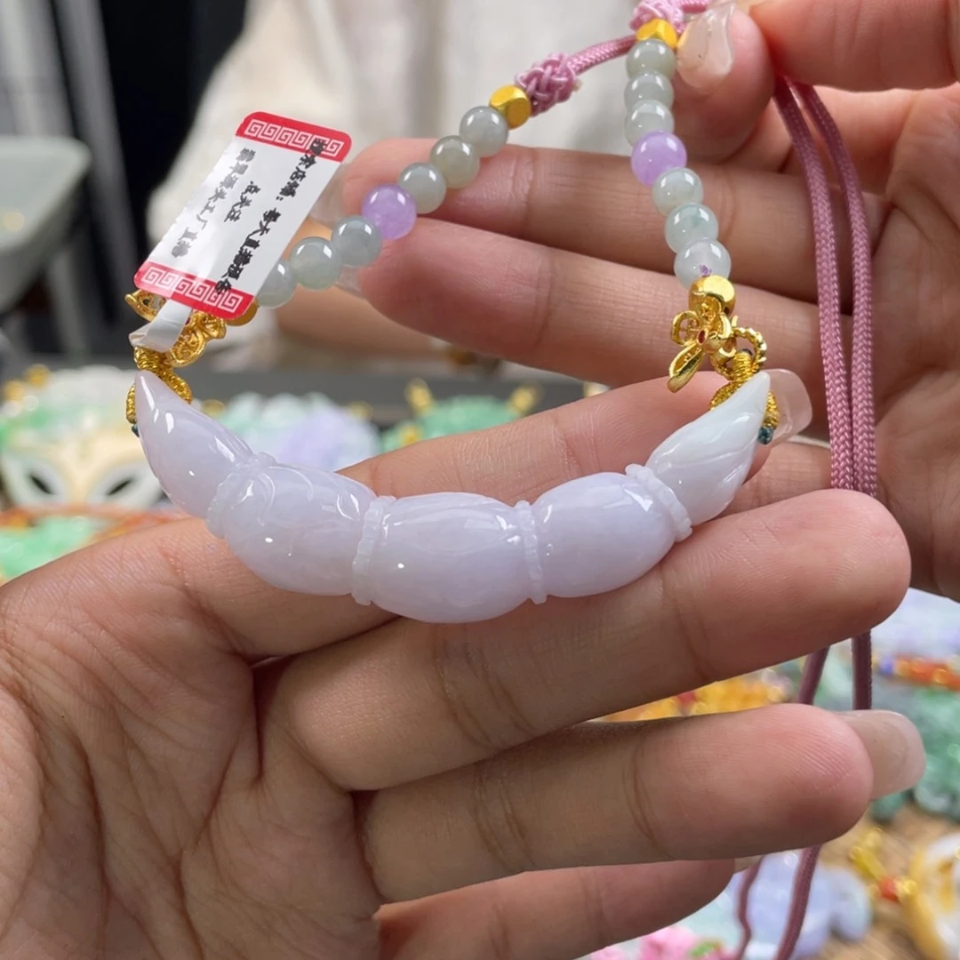翡翠未镶嵌颈饰代编织