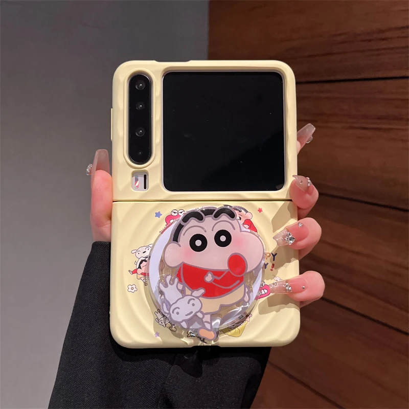 适用华为PuraX折叠屏手机壳纯色波漾动漫小新磁吸支架pockte2女款