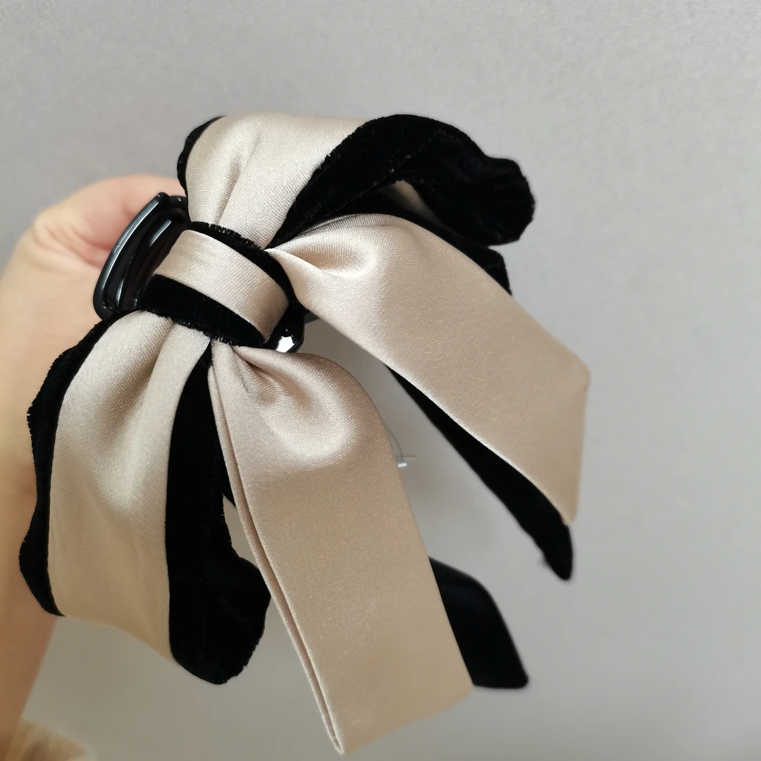 韩系复古丝绒蝴蝶结飘带抓夹女高级感后脑勺芭蕾风气质发饰赫本风