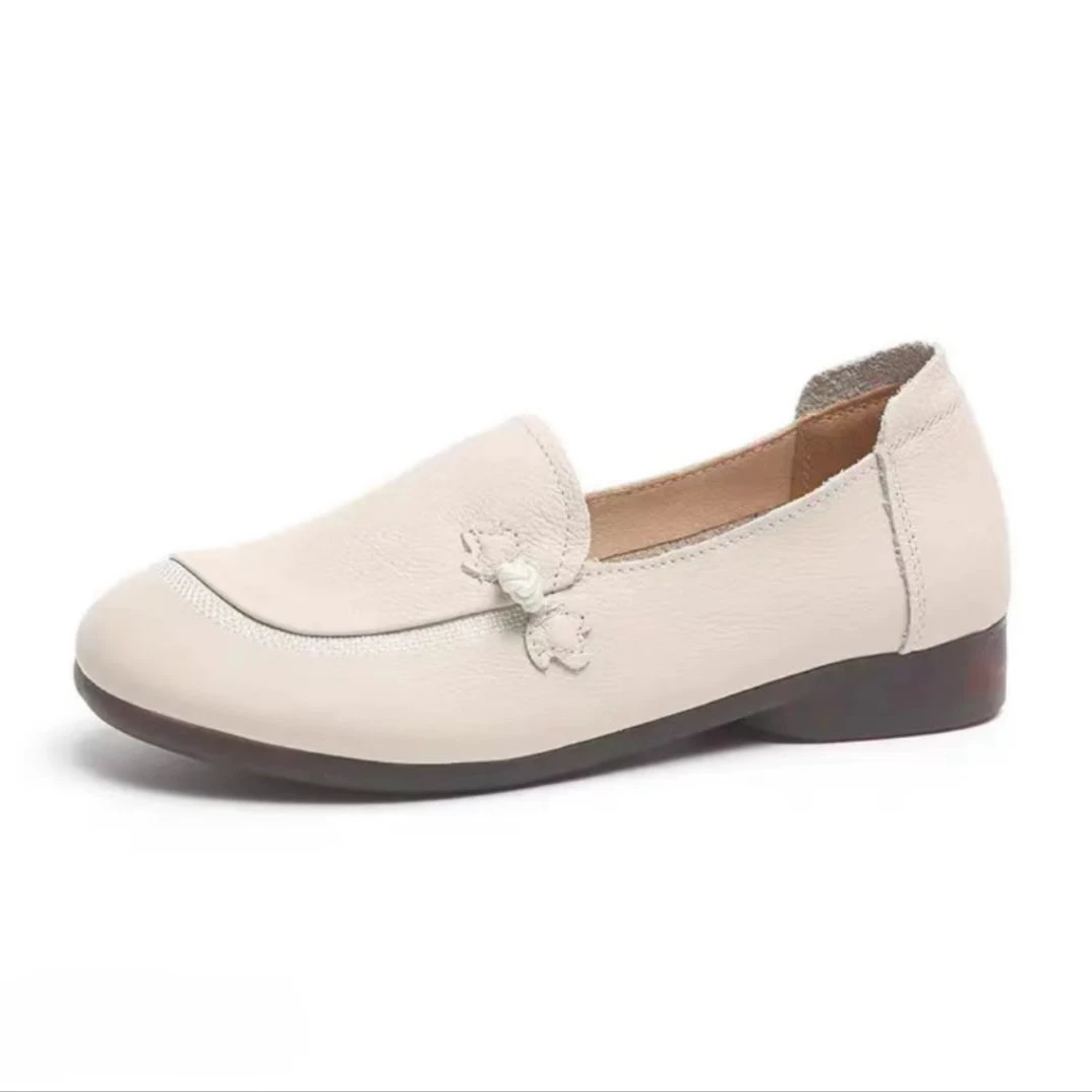 门店46&9！pin牌单！头层牛皮/软底一脚蹬妈妈鞋平底休闲皮鞋C20708