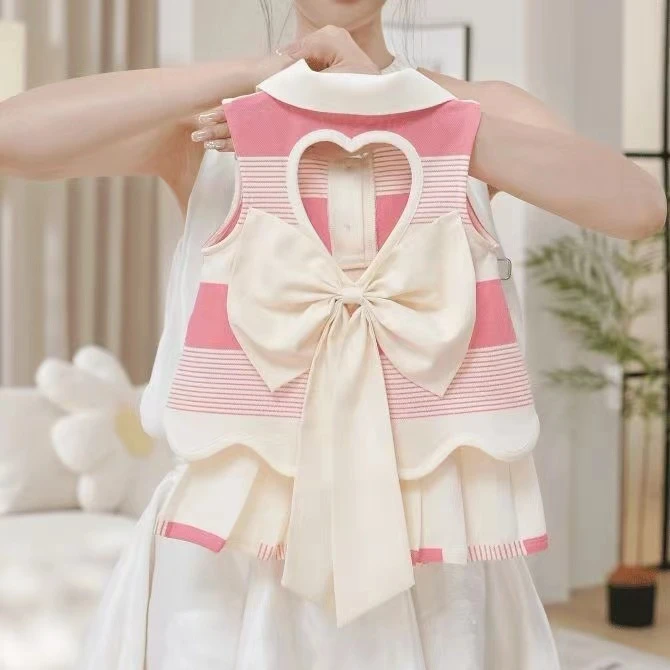 2025学院风两件套条纹少女风女夏季休闲风套装女童夏装多巴胺穿搭