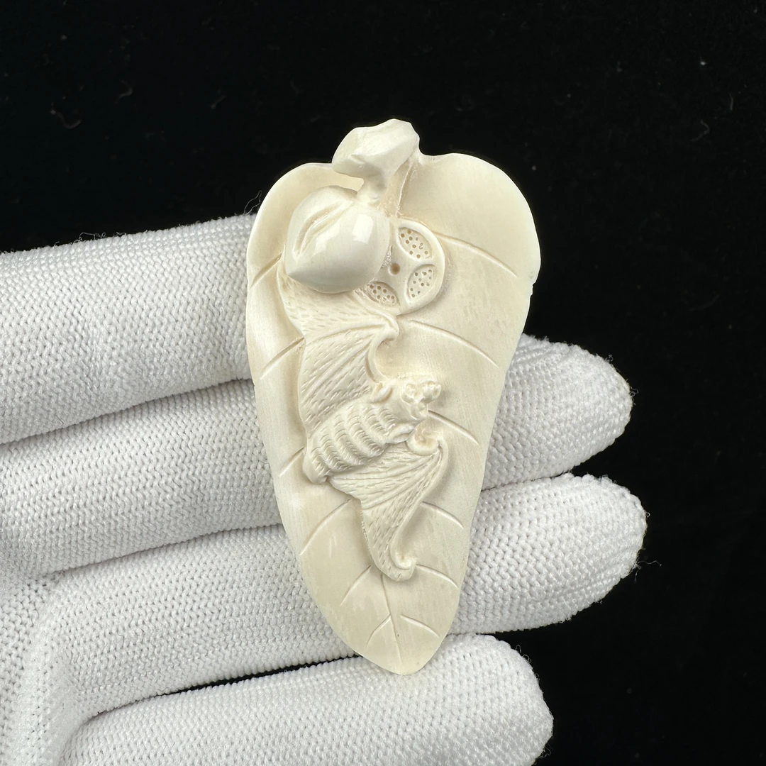 H96-98天然猛犸牙 福在眼前雕刻件 29*55*11mm支持鉴定 假一罚四