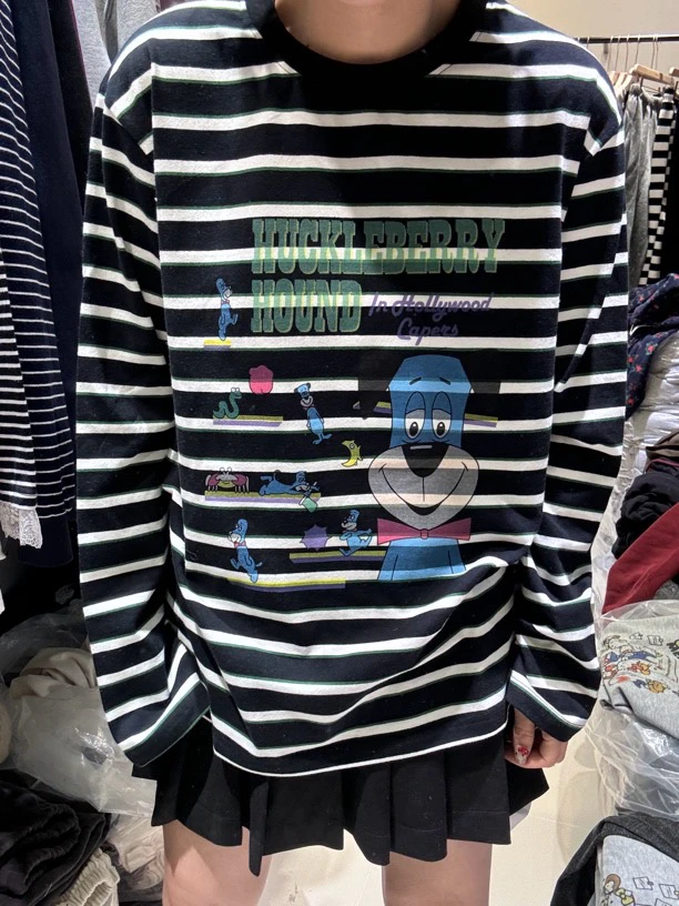 韩版条纹卡通T恤