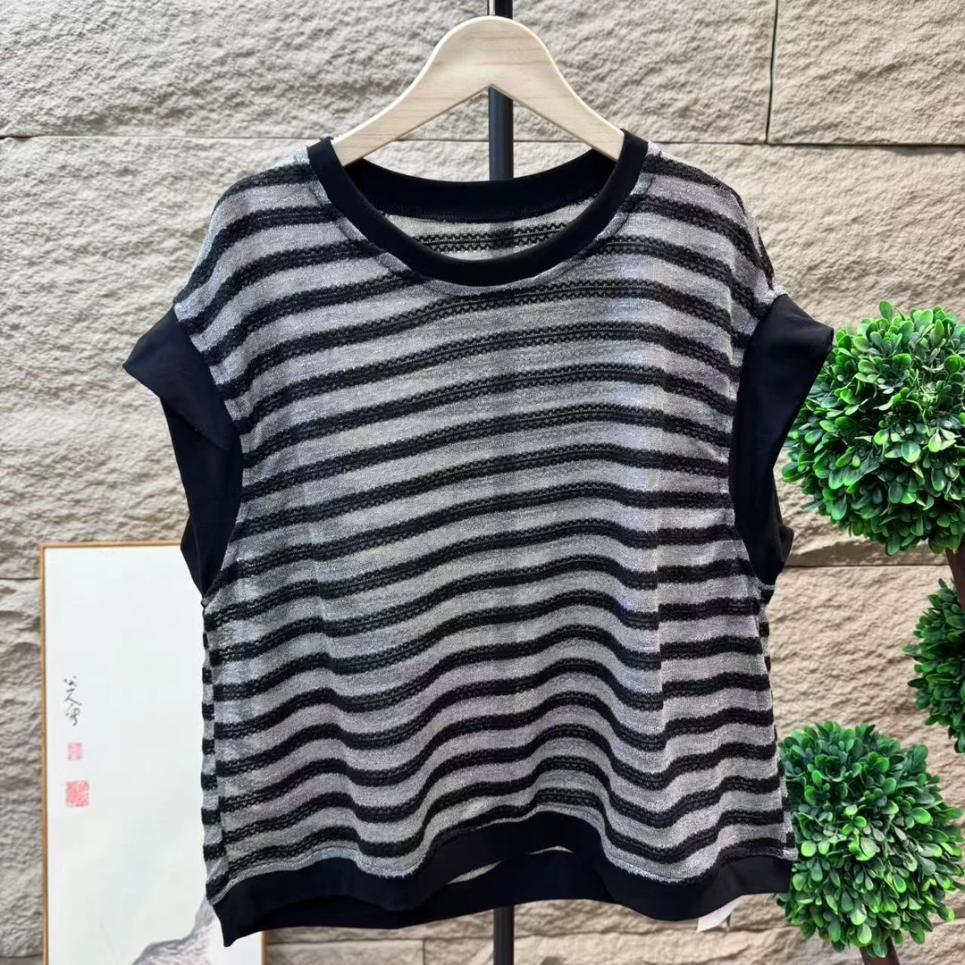 14396新款夏季撞色条纹时尚百搭气质T恤