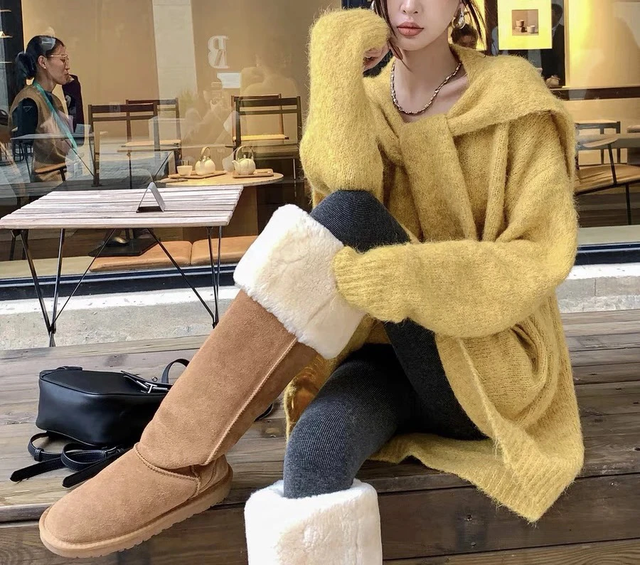 【12月】初冬披肩围脖软糯毛衣女秋冬宽松慵懒风中长款加厚针织衫