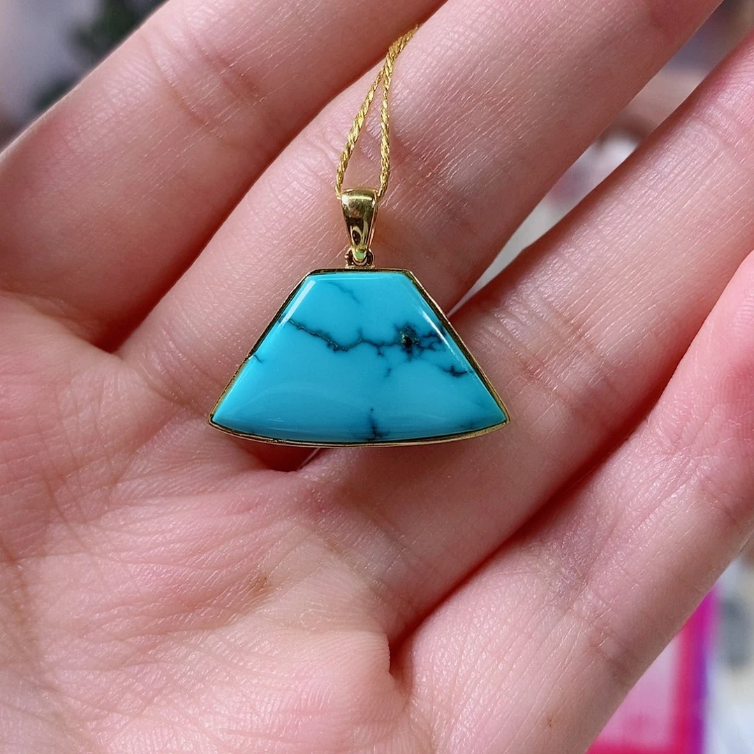 绿松石18K金镶嵌珠宝奇石