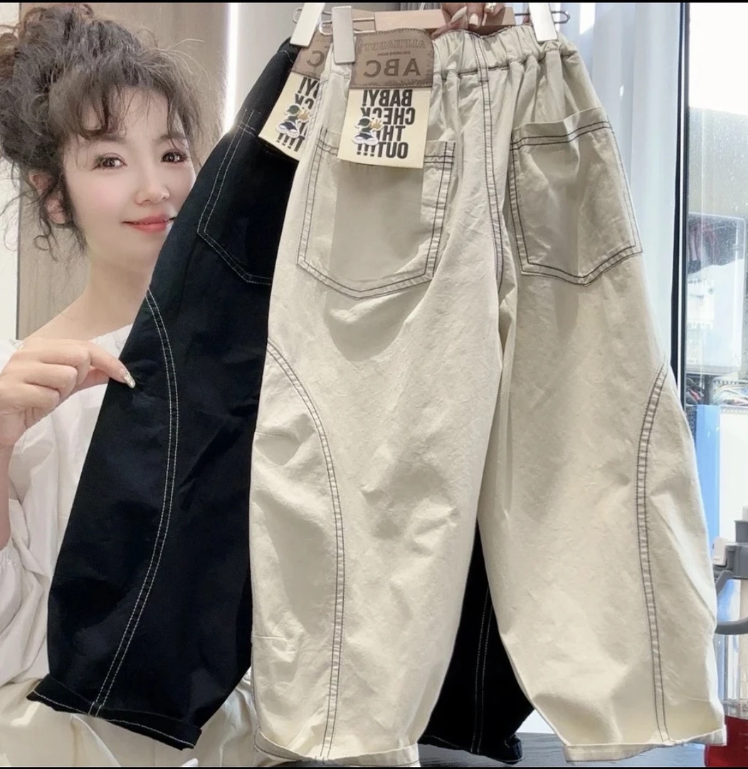 男童纯棉裤子春夏薄款2025新款时尚中大童休闲裤儿童工装裤防蚊裤