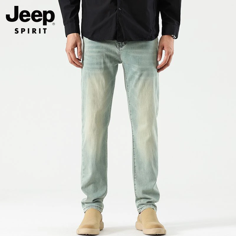 JEEP SPIRIT吉普男士牛仔裤舒适高端商务休闲宽松弹力直筒长裤男