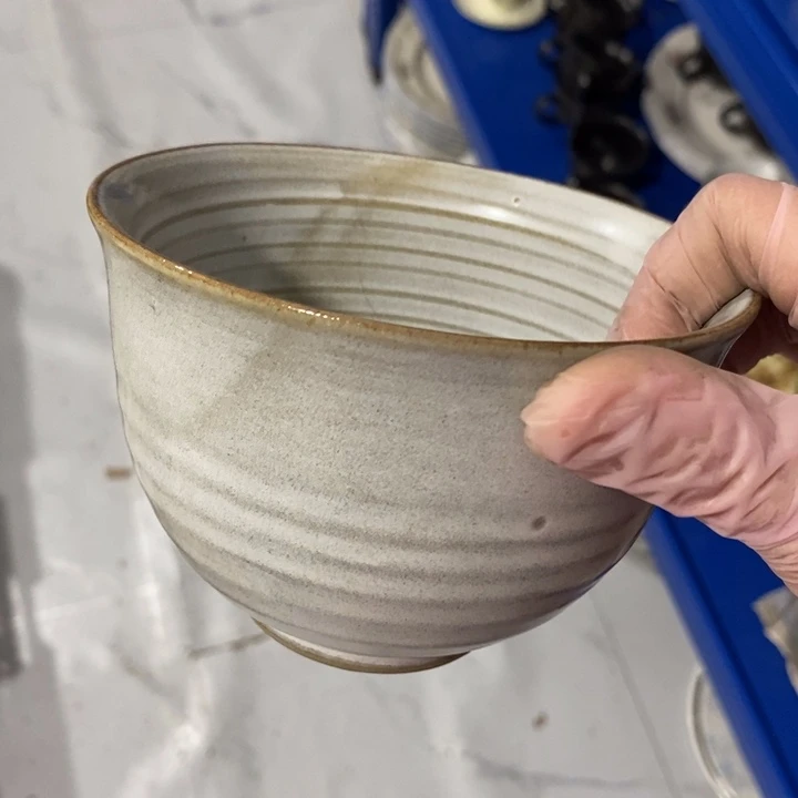 瓷片五厂白粉引罗汉钵