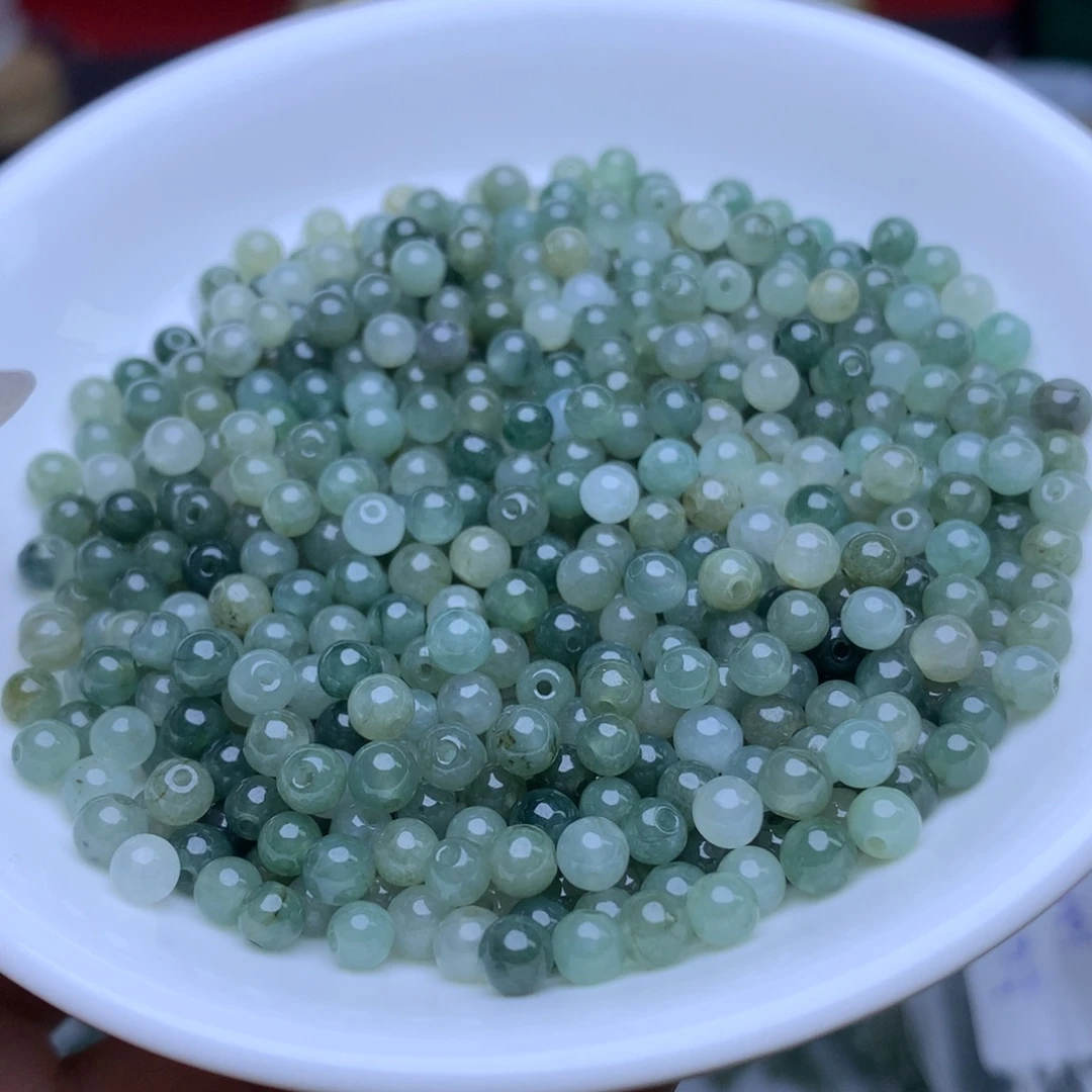 翡翠散珠卡4冰油青100个