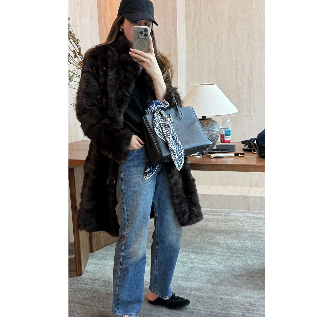 【CHU/2025SSNEW】《浣影》 立领貂长外套 N72501