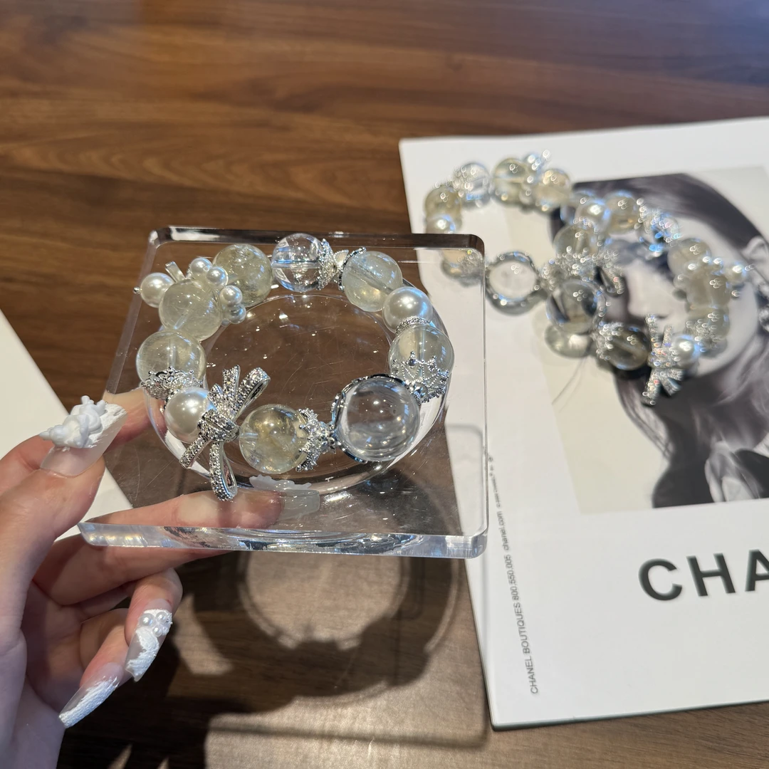 H-48 「六月crystal」柠檬黄 白阿塞 贝珠(17mm)