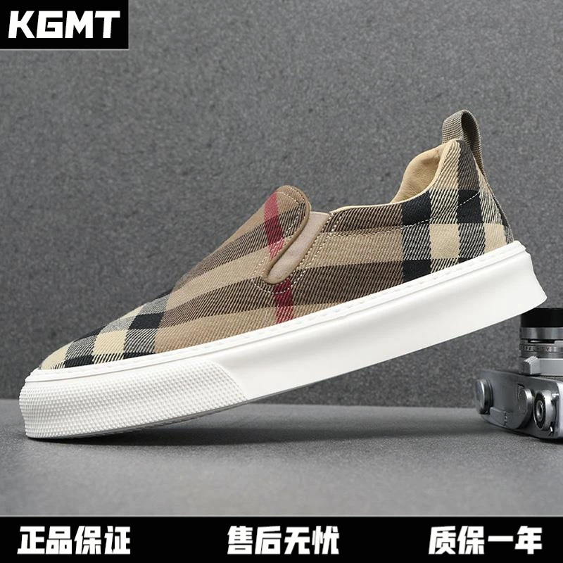官方正品~欧货男鞋2025新款春季乐福鞋男潮流休闲鞋轻便时尚格子
