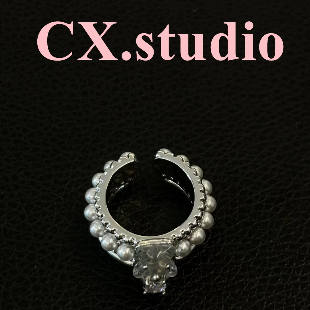 铜合金合成锆石戒指 小熊戒指 3040