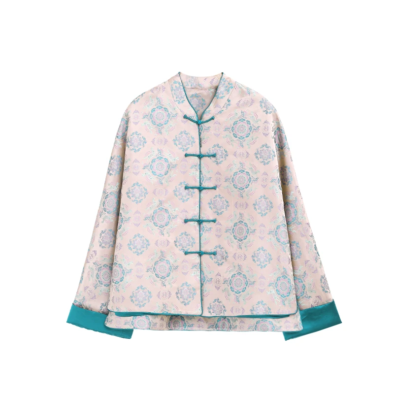 37姆米宋锦立领对襟五福外套12499-7-8