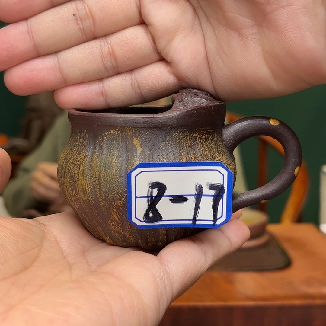 紫砂茶杯Q*手工花器杯