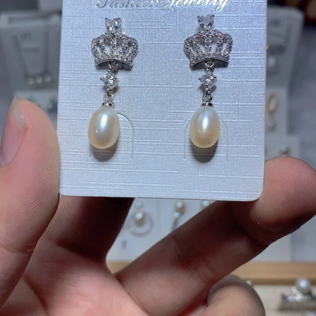 耳饰淡水珍珠银S925镶嵌
